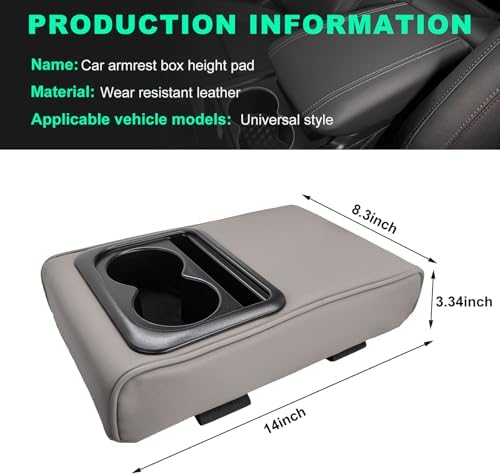 Car Center Console Armrest Pillow, Memory Foam Auto Armrest Box Cover - Image 2