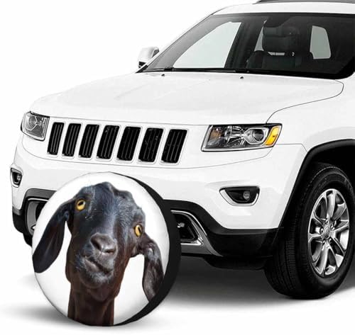 Black Goat Spare Tire Cover Cute Funny Goat Portrait - Image 4