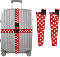 Red White Polka Dot Luggage Straps by Unknown