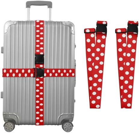 Red White Polka Dot Luggage Straps by Unknown
