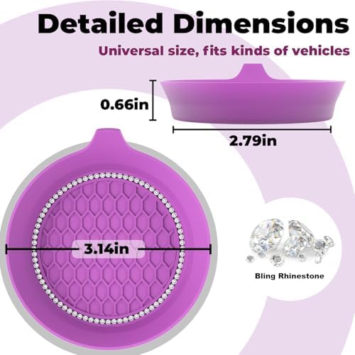 4 PCS Car Cup Coasters, Bling Cup Holder Coaster - Image 2
