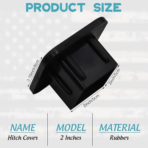 Hitch Cover Fits for 2 Inch Hitch Vintage American Flag Towing Hitch Plug for - Image 2