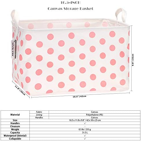 Sea Team Large Rectangle Open-Top Canvas Storage Basket - Image 6