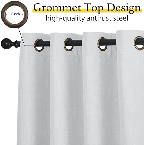 NICETOWN Faux Linen Valances, Short Cafe Curtains Kitchen Tiers, Room Darkening - Image 3