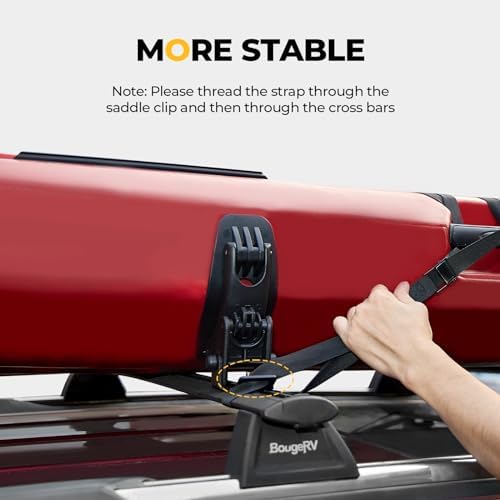 BougeRV T-Slot Kayak Roof Rack Saddles, 150LBS Load Capacity（2 Pairs） - Image 4