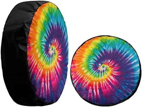 Delerain Spare Tire Cover Tie Dye Wheel Covers Waterproof Dust-Proof UV Sun - Image 4