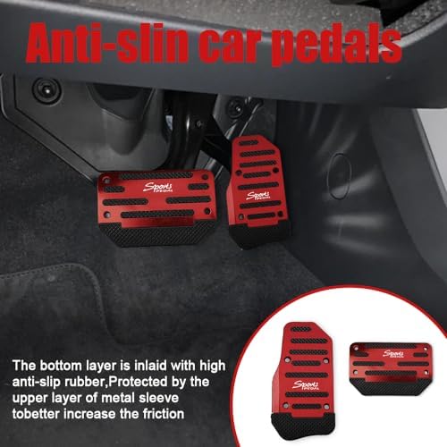 2PCS Non-Slip Car Pedal Covers, Premium Aluminum Alloy Gas and Brake Pedals - Image 4