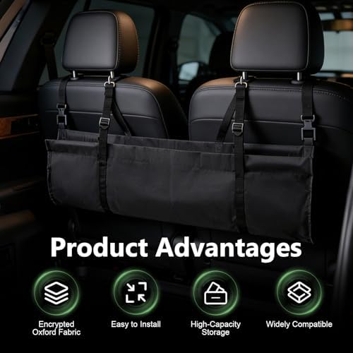 Car Trunk Organizer, Hanging Backseat Storage Bag - Image 3