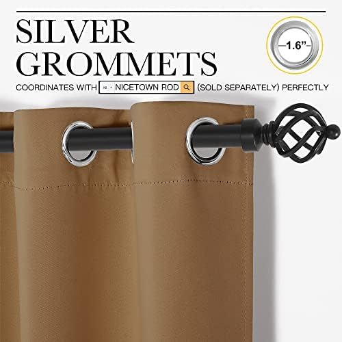 NICETOWN Sleek Blackout Curtains, 2 Panels, W55 x L68-inch - Image 3