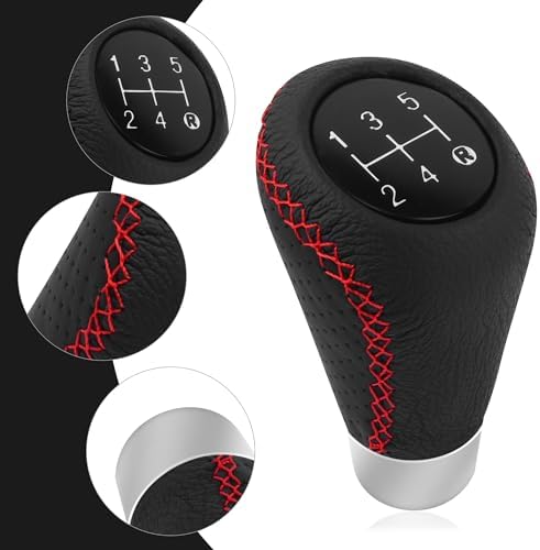 Car Gear Shift Knob with 4 Adaptive Parts, Leather 5 Speed Shift Knobs - Image 3