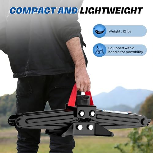 High Lift Scissor Car Jack, 3T Heavy Duty Car Jack, 3/4" Hex Drive - Image 5