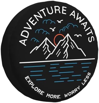 Adventure Awaits Spare Tire Cover Wheel Protectors Weatherproof Universal Wheel - Image 2