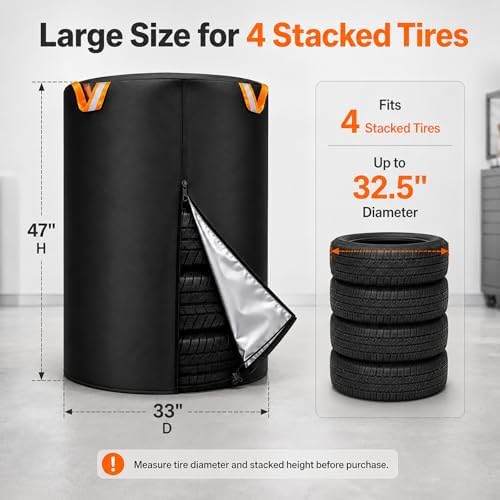 Tire Storage Cover for 4 Tires, Fits 32.5 in, 33 x 47 in, 420D Oxford Pads - Image 2