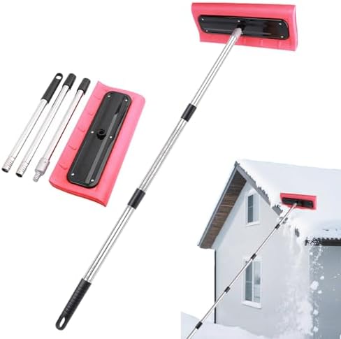 Snow Roof Rake, Foam Head Roof Snow Rake, Foam Broom Scraper by rpuw-Lovelife