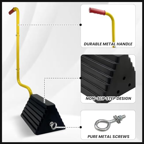 ROBLOCK 2 Pack Heavy Duty Rubber Wheel Chocks - Image 3