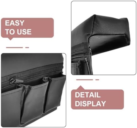 Car Door Side Storage Pocket: Leather Window Armrest Bag Black Car Door Window - Image 3
