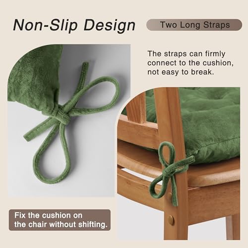 OVOV 1 Pack Chair Cushions for Dining Chairs 15.5"x15.5" Green - Image 3