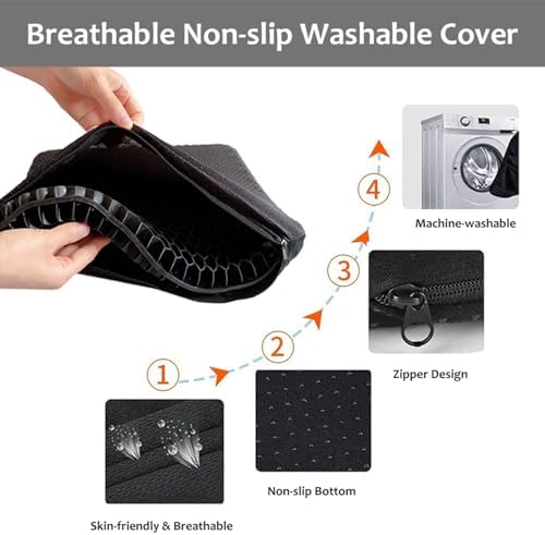 Gel Seat Cushion for Long Sitting, Super Large Gel Cushion Chair Pads - Image 5