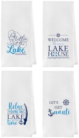 Lake House Kitchen Towels Set by Geqtt