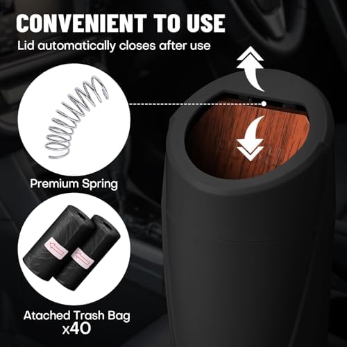 Car Trash Bin with Lid-2 Pack Car Garbage Can Cup Holder-Mini Leakproof Vehicle - Image 7