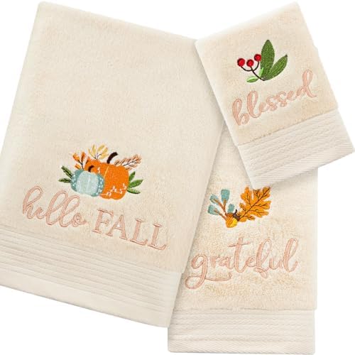 Peryiter 3 Pack Fall Decorative Bath Towel Set by Peryiter