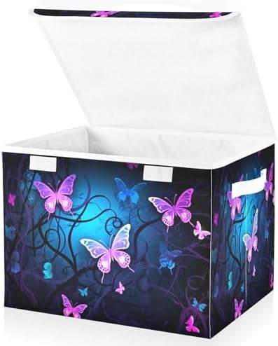 YETTASBIN Purple Blue Butterfly Storage Basket - Image 2