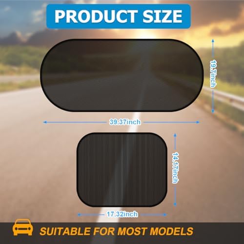 5 Pack Car Window Sunshade Set, Side and Rear - Image 2