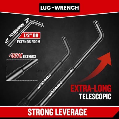 zhax Telescoping Lug Wrench, Extended Lug Wheel Wrench - Image 3