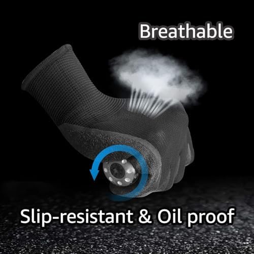 Evridwear Crinkle Latex Rubber Hand Coated Safety Work Gloves - Image 6