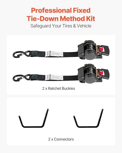 VEVOR Wheel Chock Tie-Down Kit, Fixed Trailer Tie Down Strap, Car Tie Down Kit - Image 2