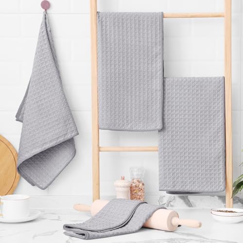 Homaxy Microfiber Waffle Weave Kitchen Towels, 4 Pack - Image 5