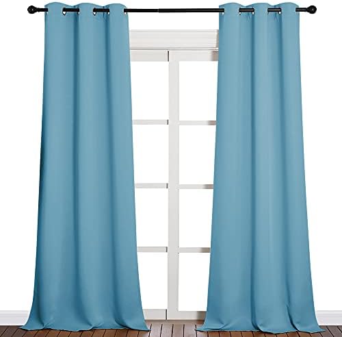 NICETOWN Room Darkening Curtain Panels, 2 Panels, 42 x 90-inch, Teal Blue by NICETOWN