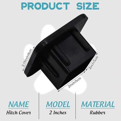 Hitch Cover Fits for 2 Inch Hitch White Paw Print Towing Hitch Plug for Men and - Image 2
