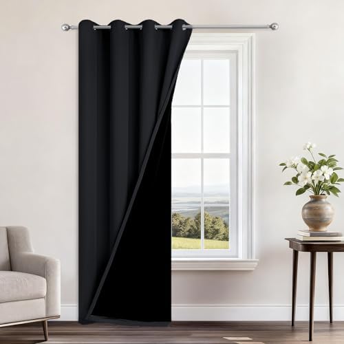 Yakamok Black Blackout Curtains 84 Inches Long by Yakamok