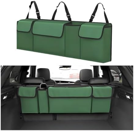Car Trunk Organizer with Lid, Large Waterproof Vehicle Backseat Hanging Storage by Ywdiml
