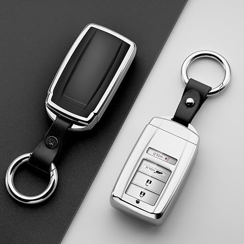 Compatible Acura Key Fob Cover, TPU Protector, Modern Style, Sheepskin Leather - Image 4