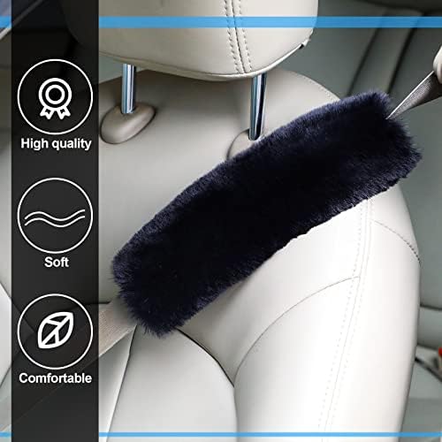 Boao 4 Pack Sheepskin Seat Belt Cover Shoulder Pad - Image 3