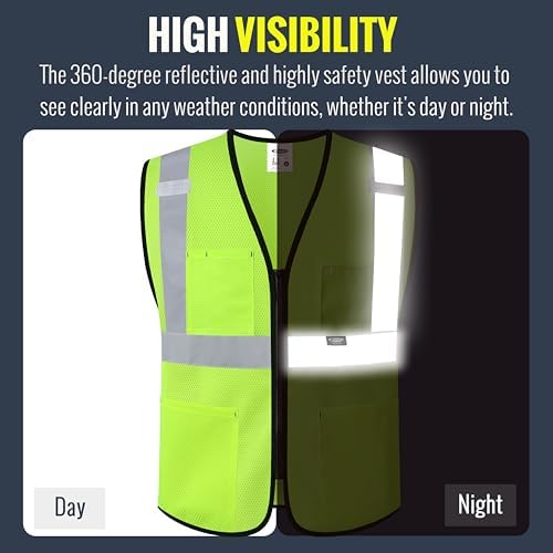 JKSafety Safety Vest for men women Hi Vis Vest - Image 2