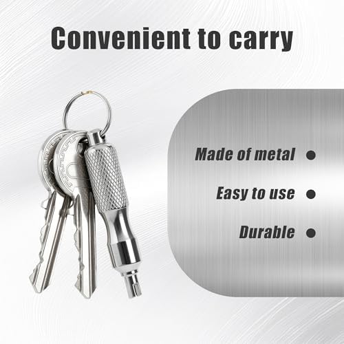 2 Pcs Valve Core Removal Tool Keychain, Stainless Steel - Image 4