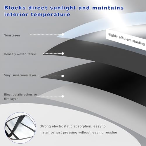 2 PCS Car Side Window Sun Shade, Static Cling Privacy Curtain Front Window - Image 5