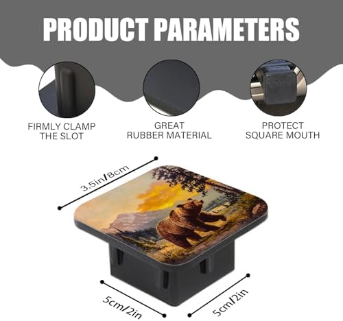 Hitch Cover Fits for 2-Inch Hitch, Huge Brown Bear in The Forest Rubber Trailer - Image 3