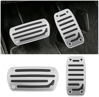2PCS Car Pedal Pads Set, Stainless Steel Anti-Slip Vehicle Automatic by BCOWPV