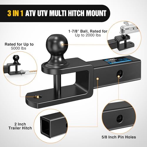 Nilight 3 in 1 ATV UTV Multi Hitch Mount - Image 5