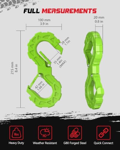3/8 Tow Hook, Winch Hook for Off-Road Recovery, Towing Shackle 33000 Lbs - Image 5