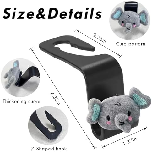 2Pack Duck Car Seat Headrest Hook Car Purse Hook Cars Seat Hooks - Image 6