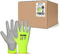 DULFINE Safety Work Gloves for Men 60 Pairs, Ultra-Thin PU Coated Yellow XL by DULFINE