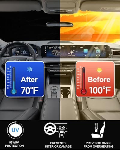 Foldable Front Windshield Sunshade fit - Image 2
