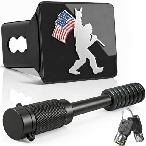 Bigfoot Rock On American Flag Trailer Hitch Cover by Unknown