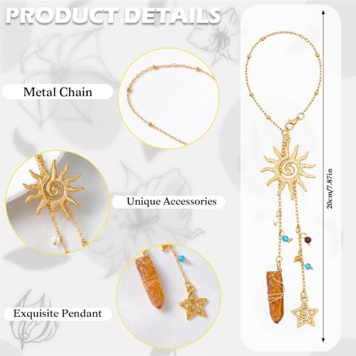 Crystal Tassel Hanging Car Charm Spiral Sun Healing Stones - Image 4