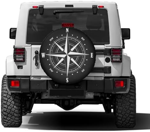 Compass Rose Symbol Spare Tire Cover Dust-Proof Wheel Tire Cover Fit Trailer - Image 2